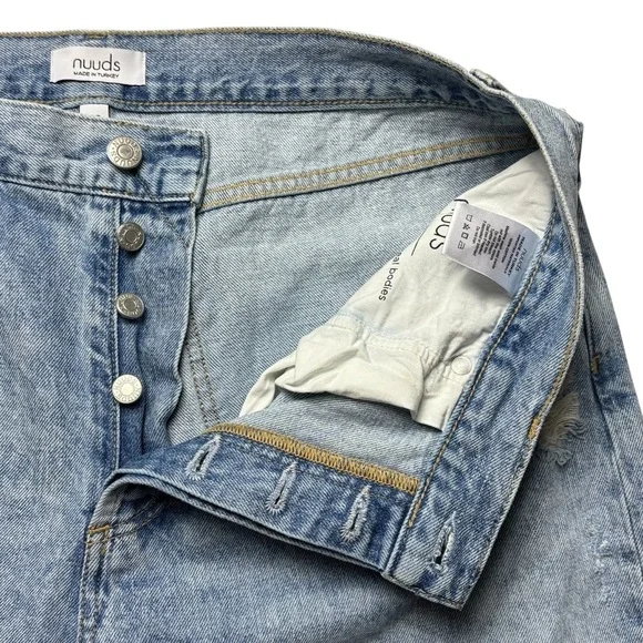 Nuuds The Straight Jeans Classic Fit Size 32 Ranger Wash Distressed 29” Inseam - Picture 7 of 16
